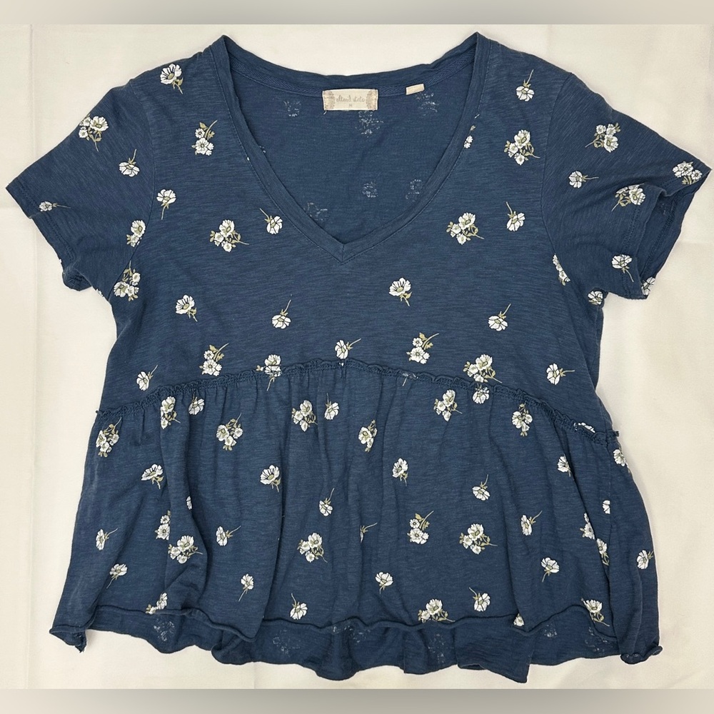 Altar'd State Navy Floral Short Sleeve Tee